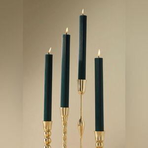 Anthropologie NWT Fluted Tapers in Emerald Green, Set of Four